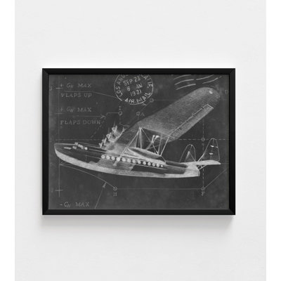 Adalheida Flight Schematic III By Ethan Harper, Framed Sketch Wall Art, Airplane Chalkboard Print, Airplane Lover Gift, Airport Bar Decor