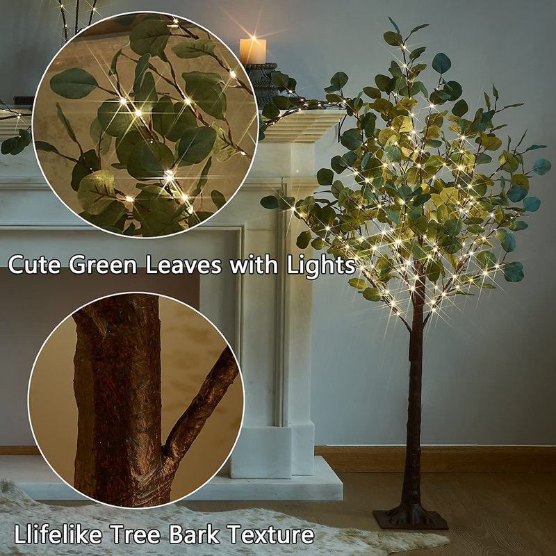 4 ft Lighted Eucalyptus Tree with 160 LEDs