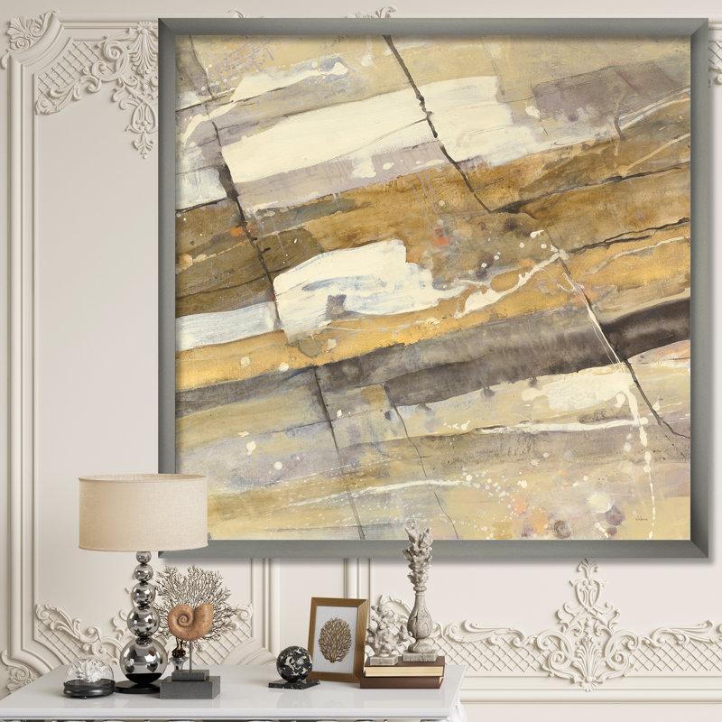 «Fire and Ice Minerals V», reproduction sur toile encadrée, H 16 po x l 16 po x P 1 po, Cadre argenté
