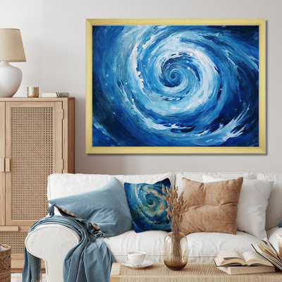 «Blue Swirl Wave Spiral VI» - Décoration murale spirales abstraites_106188