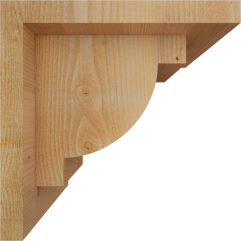 Alpine Corbel w/Backplate, 8" H x 6" W x 8" D, Douglas Fir, Rough Sawn