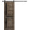 Porte de grange robuste en verre dépoli Veregio 7588 Chêne Cognac, rail de 2 m (6,6 pi), quincaillerie lourde, portes intérieures à panneaux pleins - 107 cm x 203 cm (42 po x 80 po) - Rail noir