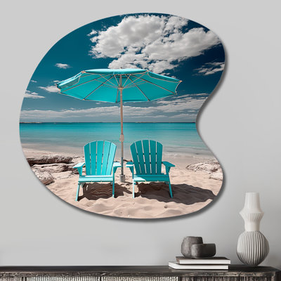 Mancuso - Coastal Beach Drop Shape Assymterical Metal Wall Art