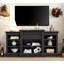 Console multimédia avec grande armoire de rangement, meuble télé multimédia moderne