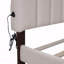 Structure de lit plateforme tapissier avec tiroir en molleton Queen Teddy