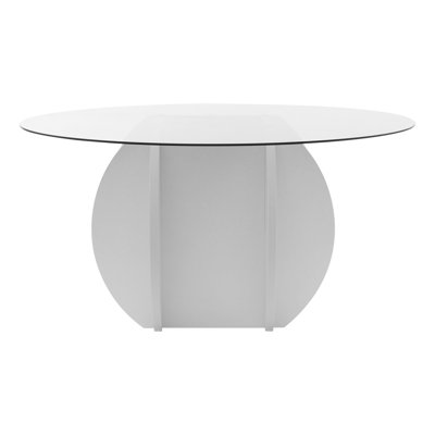 31.5" Round Glass Coffee Table With Wood Base  For Living Room