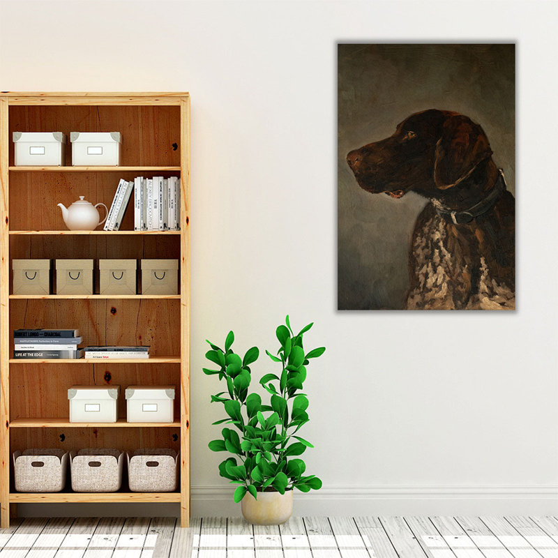 Chien de chasse - reproduction d'art sur toile, H 24 po x l 16 po
