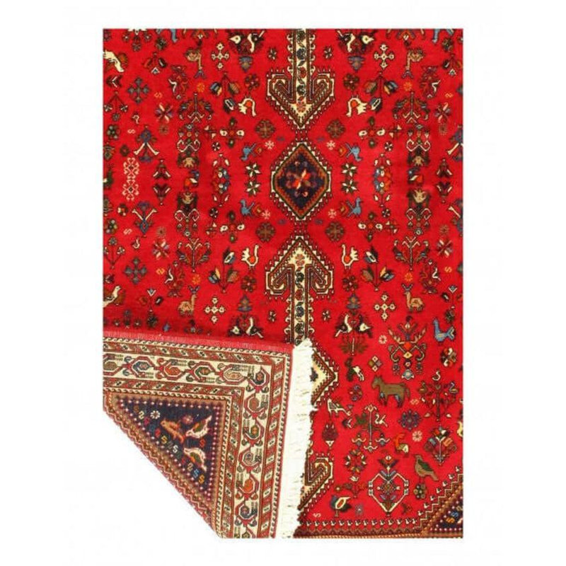Tapis oriental rouge en laine et coton 4 pi 9 po x 6 pi 11 po Madelynn