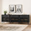 Buffet moderne cannelé à 3 tiroirs et 6 portes de 94,5 po avec rangement pour salon, vestibule, salle à manger-131443781