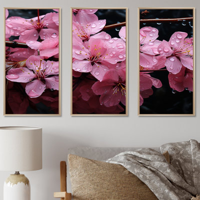 Fleur de cerisier rose, joyau de jardin II - art mural cerisier en fleurs