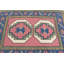 Kilim turc fabriqué à la main avec un design géométrique offrant une esthétique rétro pour un décor bohème