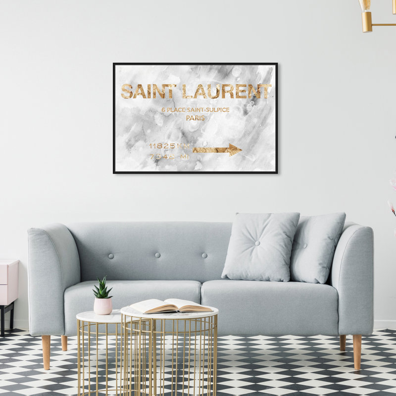 "Fashion and Glam" Saint Sulpice, panneau de signalisation en marbre - impression sur toile tendue, H 36 po x l 54 po
