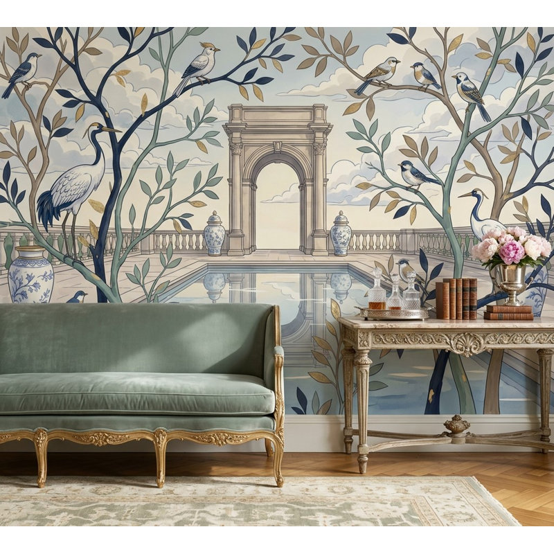 Décoration murale amovible gris Cloudy Sky, Peler et coller, 200 po x 120 po