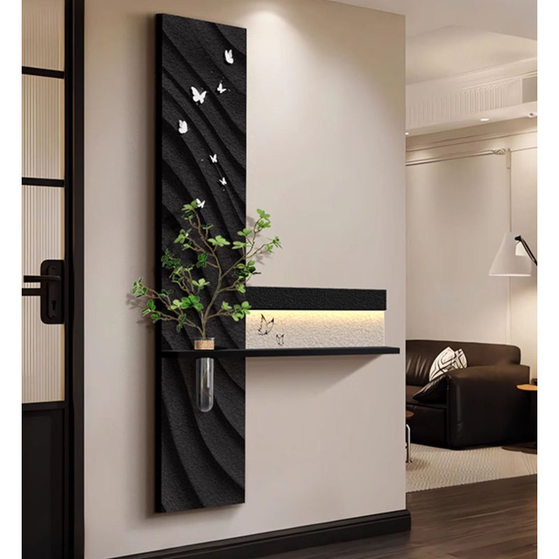 Simple Modern Hydroponic Greenery Dimensional Sandstone Wall Decoration, 55.12" H x 27.56" W x 5.91" D