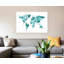 «Watercolor Map Of The World Map, Teal» par Michael Tompsett, impression sur toile-73552084-73552083-31920937