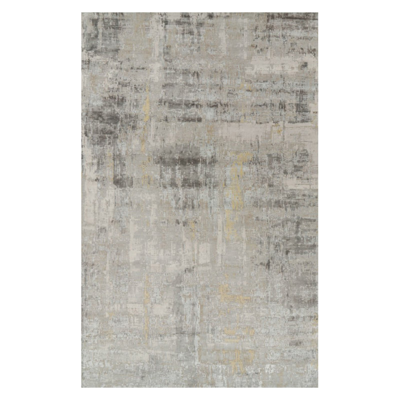 Modern Hand Knotted Area Rug, Rectangle 12" x 17"