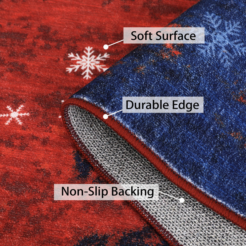 Christmas Decorative Area Rug Washable Modern Rug for Living Room Dining Room, Rectangle 3' x 5'