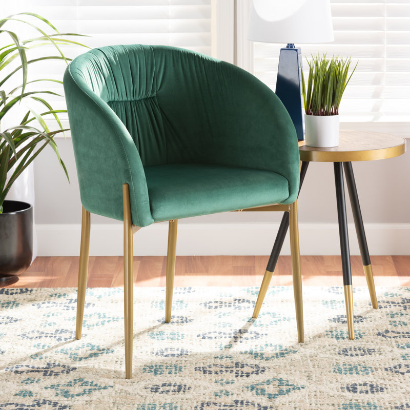 Chaise de salle à manger Konda Studio, Polyester vert / mélange de polyester