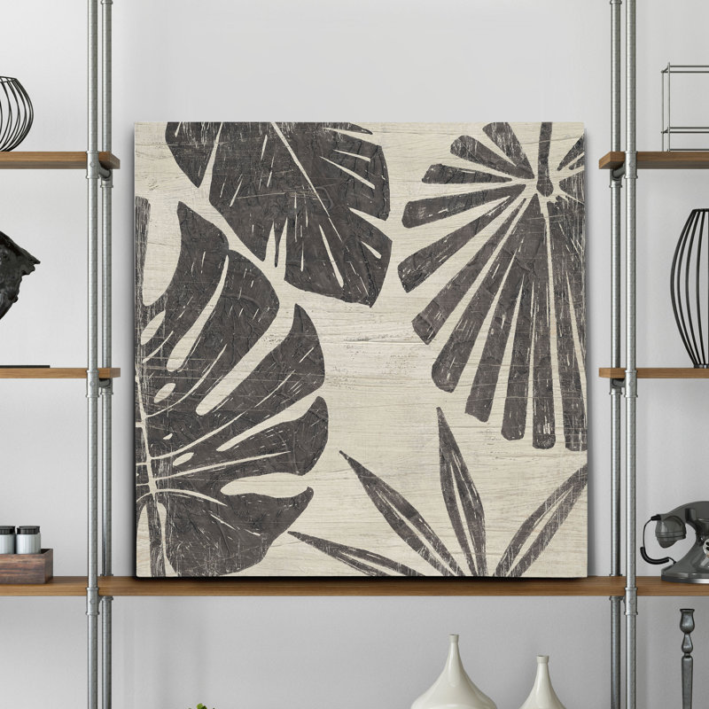 « tribal palms ii », peinture, H 24 po x l 24 po x P 1,5 po, Toile tendue