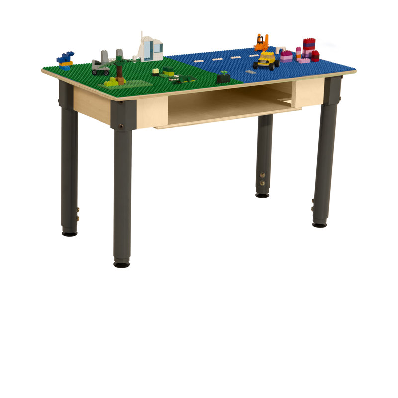 Ensemble de table et de chaises pour enfants à hauteur réglable, Bleu et vert, H 29,5 po x L 35 po x l 15,5 po