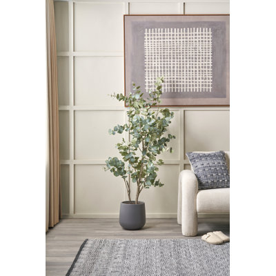 130cm Faux Eucalyptus Tree in Fibrestone Pot