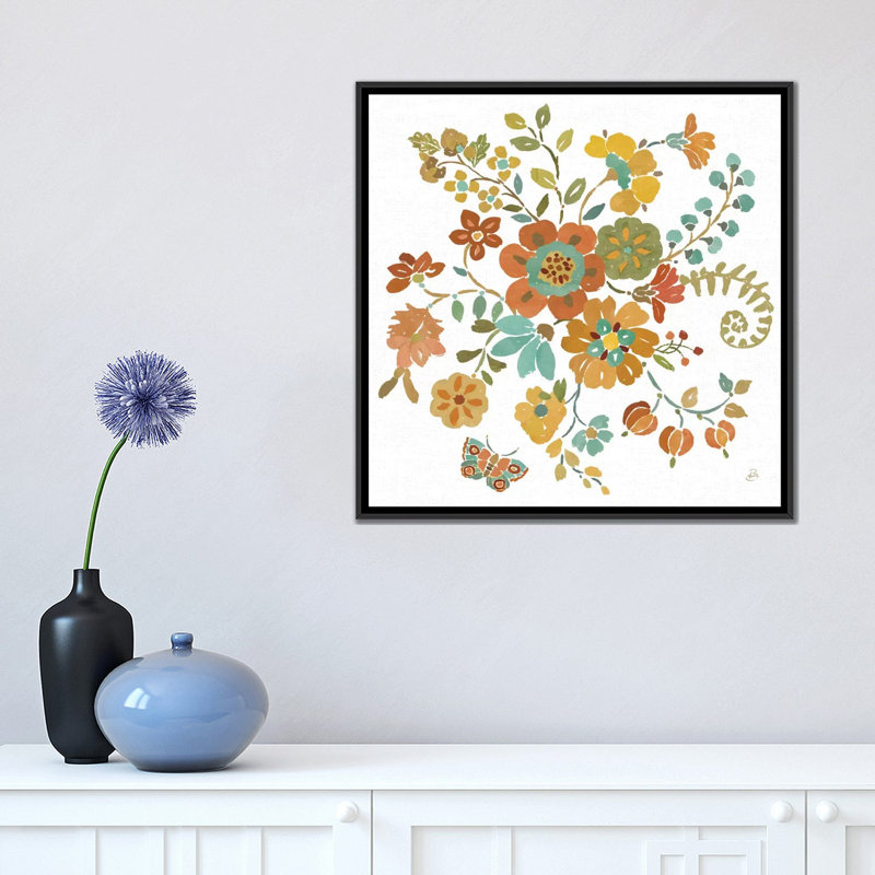 « automne impressions iv », impression sur toile, H 18 po x l 18 po x P 1,5 po, Toile avec cadre noir, Pas de tapis