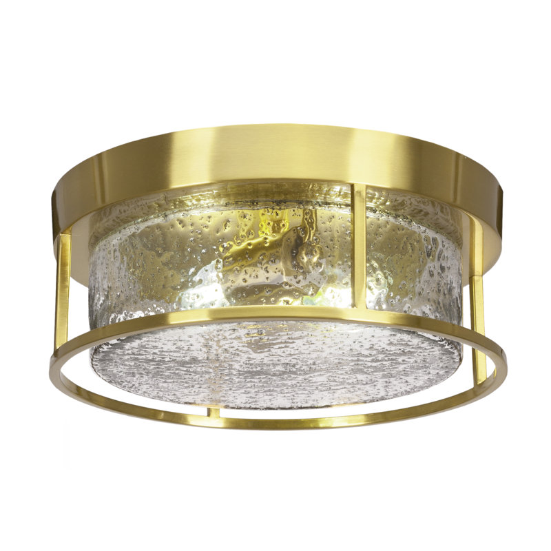 Plafonnier encastré, avec verre, Laiton New Age, H 5 po x l 5 po x P 12 po, Coloré