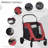 Pawhut Foldable Pet Stroller with Detachable Carrier