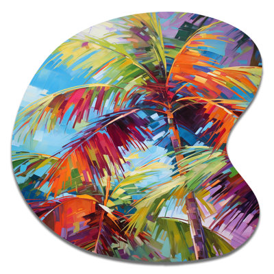 Conar - Palms & Palm Trees Drop Shape Assymterical Metal Wall Art