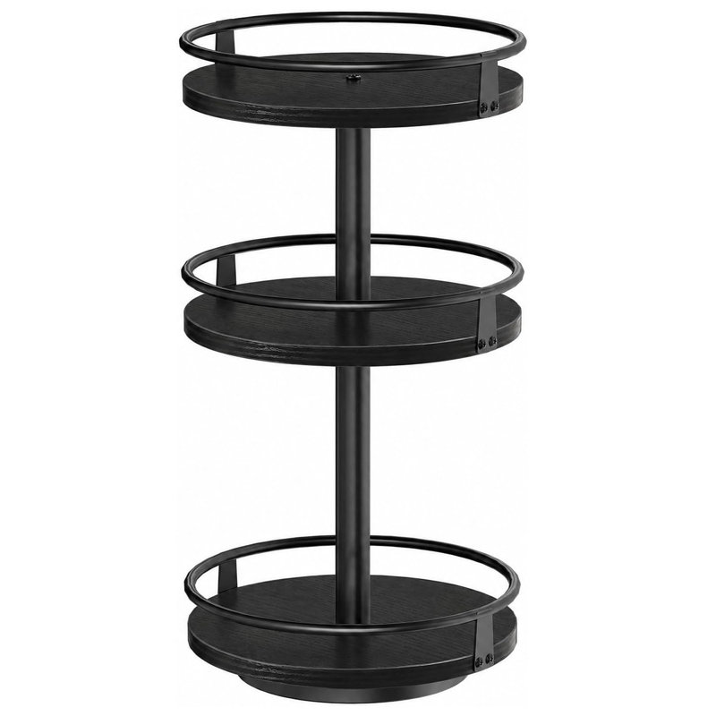 3-Tier Rotating Spice Storage Rack, Black