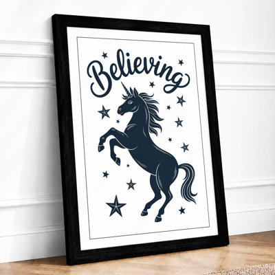 Believing Unicorn Modern - Framed Print