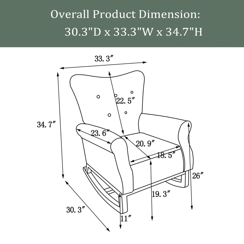 Chaise berçante Burnes, Velours mauve lavande