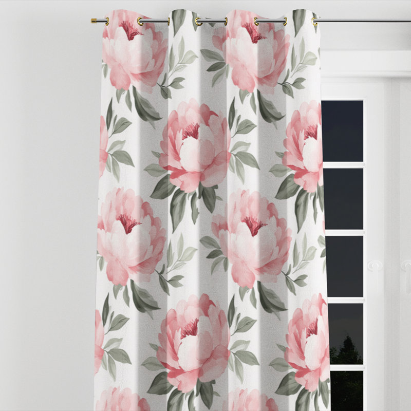 Rideau obscurcissant Floral, L 52 po x L 90 po, Œillets dorés
