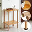 Table de bout à 2 niveaux avec tablettes de rangement, table d'appoint haute en bois massif pour le salon, la chambre à coucher ou le bureau, assemblage facile sans outil, design minimaliste