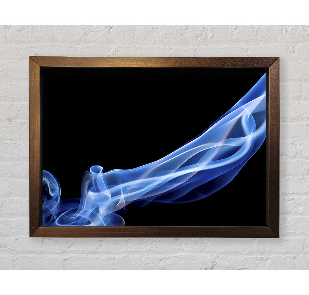 Blue Smoke On Black Gerahmter Druck Wandkunst