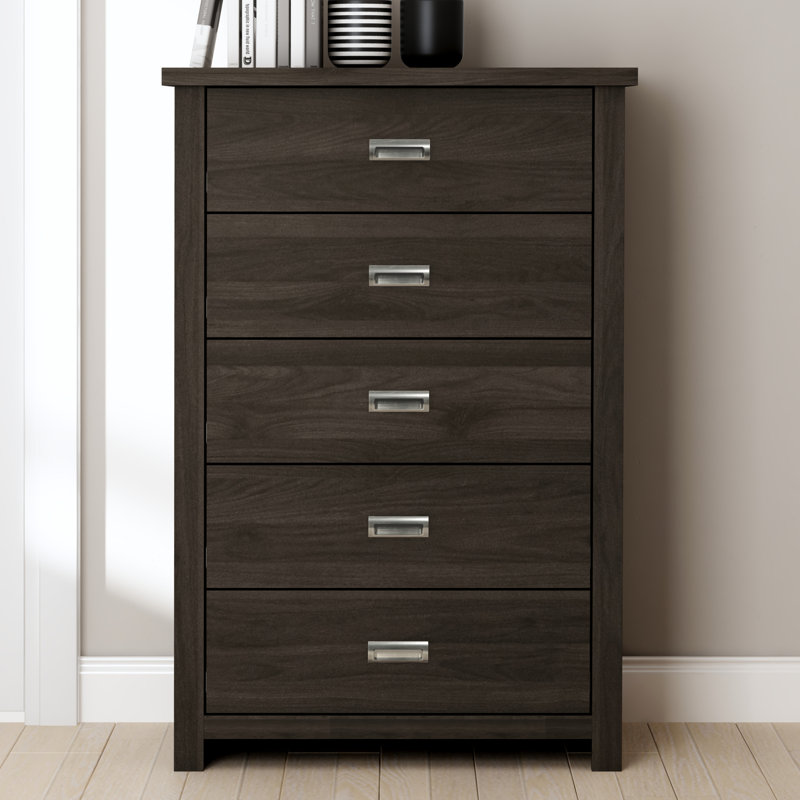 Briniya 5 Drawer 30.25" W Dresser, Royal Espresso
