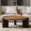 Table basse ronde de 35 po en bois massif pour table de salon, conception circulaire