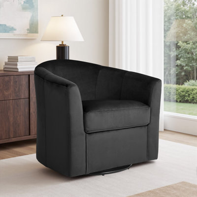 Upholstered Swivel Barrel Chair