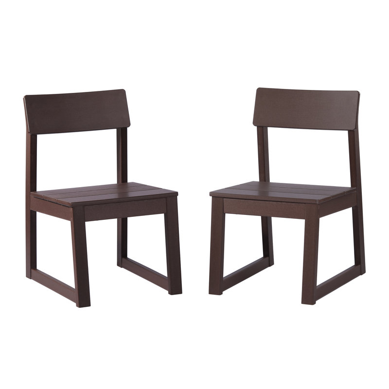Chaise d'appoint d'extérieur (ensemble de 2), Marron foncé
