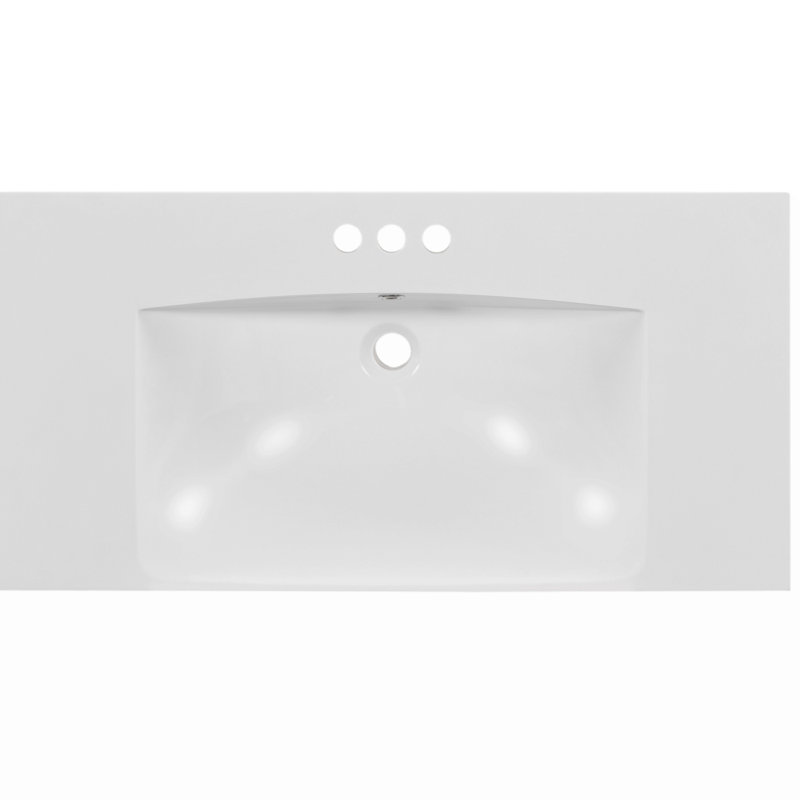 Rectangular  Hole Bathroom Resin Sink, Vanity Top Sink Only, Faucet,  Faucet And Cabinet Not Included