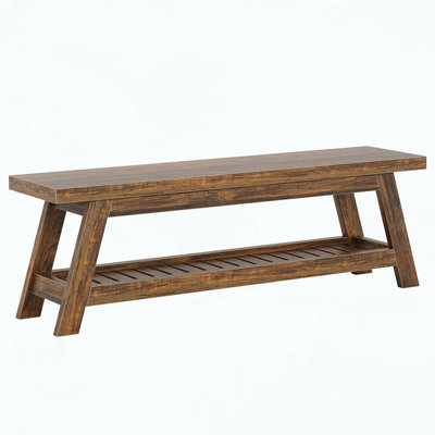 2-Tier Entryway Bench with Shoe Storage
