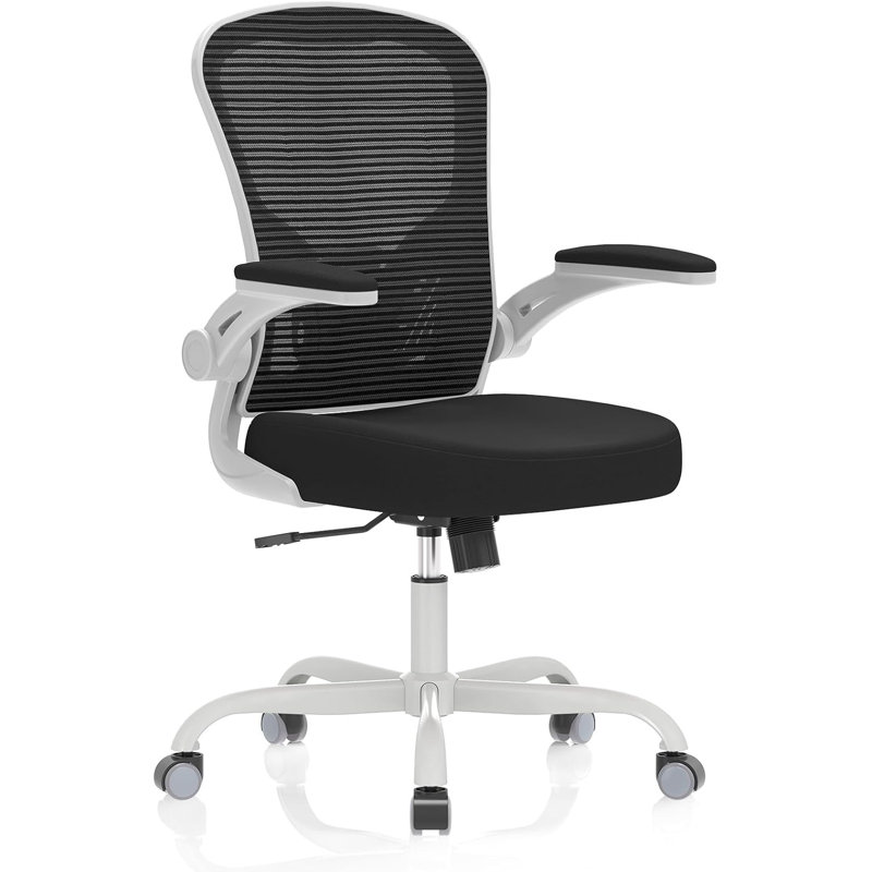 Office Chair, Ergonomic Desk Chairs 330LBS Capacity High Back Mesh Computer Chair With Flip-Up Armrests, Comfy Work With Adjustable Lumbar Support, Rolling Swivel Executive Task Chair