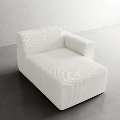Chaise longue simple en velours côtelé Berlare