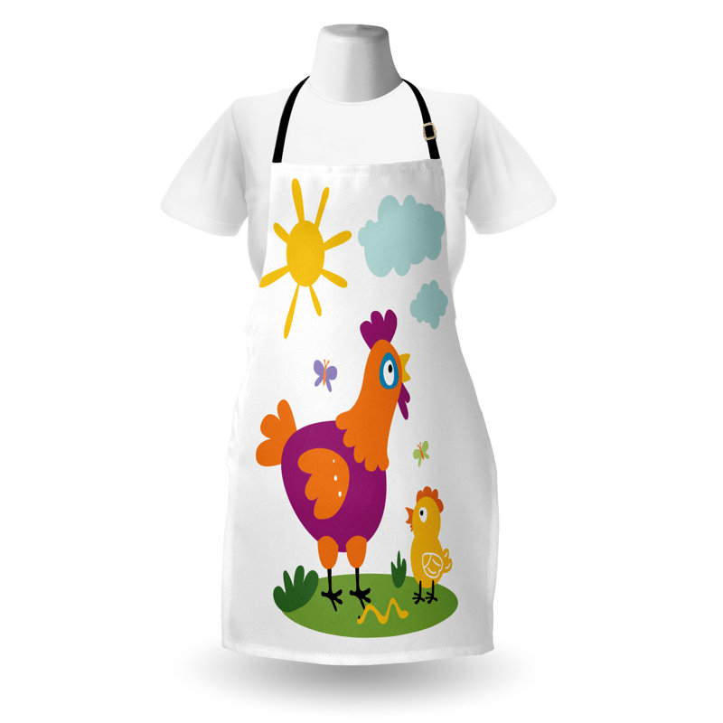 One Allium Way® - Tablier poule et poussins unisexe, taille adulte multicolore