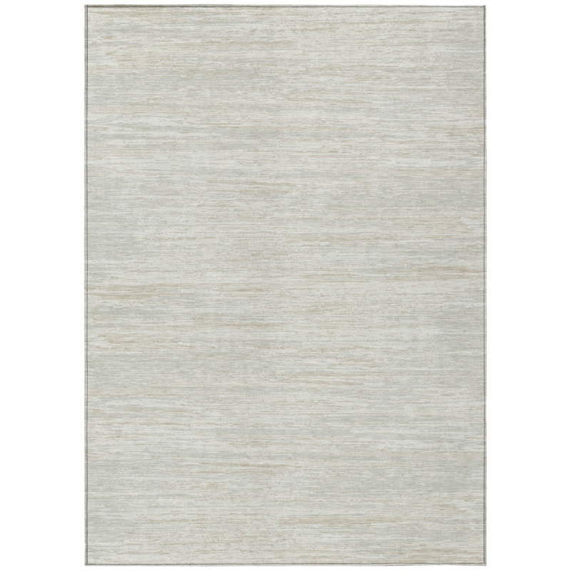 Tapis extérieur lavable rayé ivoire et gris 8 pi x 10 pi