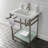 Kingston Brass Sheridan 24-Inch Ceramic Console Sink with Stainless Steel Legs and Glass Shelf (1-Hole)-52102618