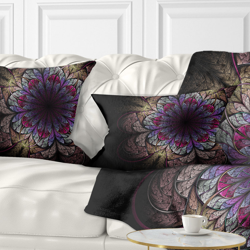 Coussin lombaire floral doux et fractal