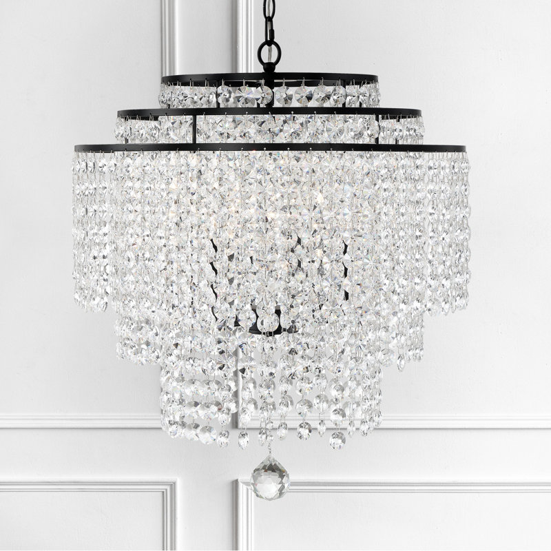 6 - Light Dimmable Classic / Traditional Chandelier, Black