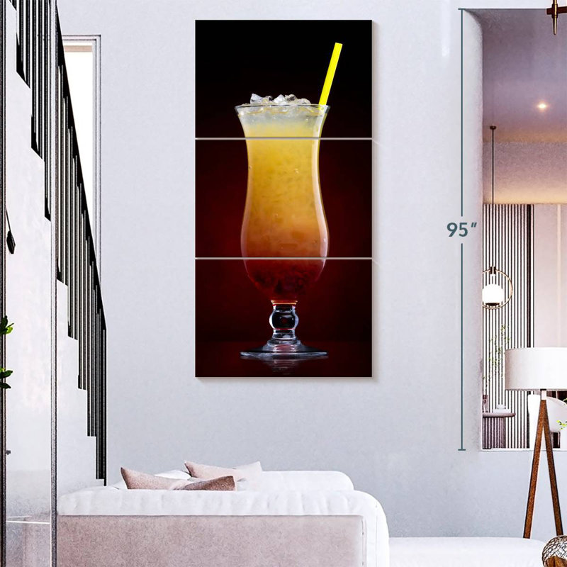 Téquila Sunrise Cocktail, H 32 po x l 15 po
