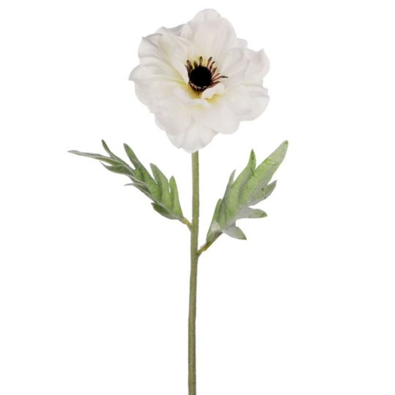 Fabric Anemone Arrangement, White